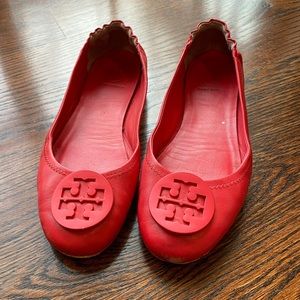 Tory Burch Minnie Travel Flat in Vermillion